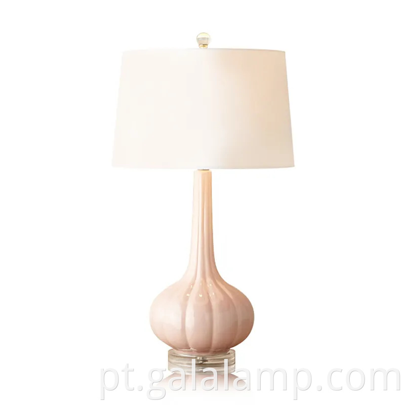 Lâmpada de abóbora listrada rosa chique para estética moderna do quarto